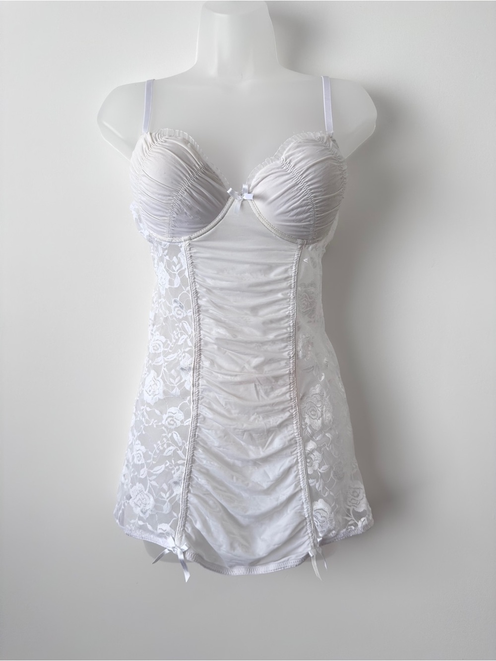 white lingerie lace babydoll dress